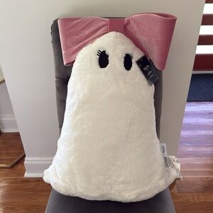 Martha Stewart Faux Fur Decorative Ghost Pink Bow Pillow🎀
